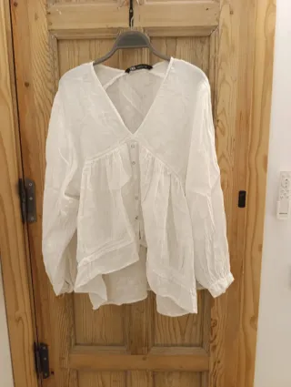 Blusa Zara Blanca Talla Única