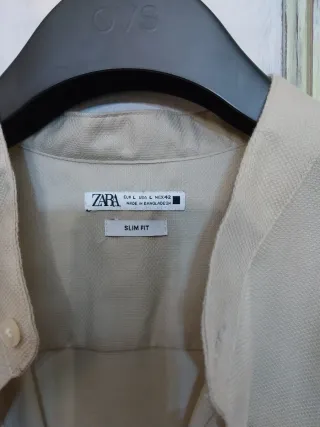 Camicia Zara uomo coreana color cammello