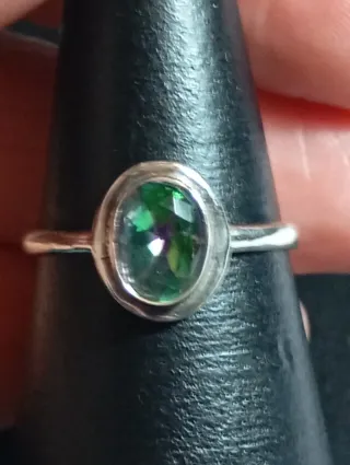 Anillo Plata Ley topacio místico