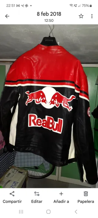 Cazadora Moto Cuero Red Bull Talla XL
