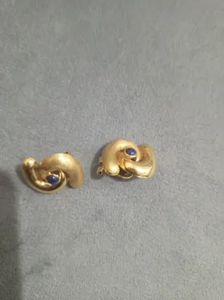 Pendientes Oro 18k con Zafiro Azul