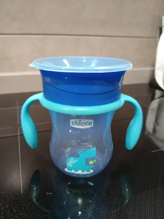 Vaso aprendizaje Chicco niño azul