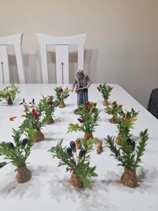 Belen figura barro lienzado artesanal