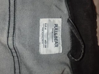 Cazadora tejana negra Pull&Bear Talla M,denim negr