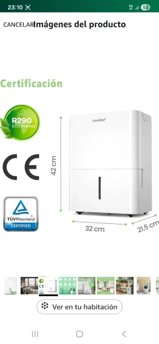 Deshumidificador Comfee 12L