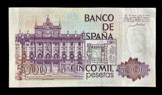 5000 PESETAS 1979 ~ SIN SERIE ~ REY JUAN CARLOS