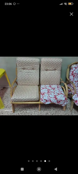 Sofás de mimbre 3 plazas y de 2