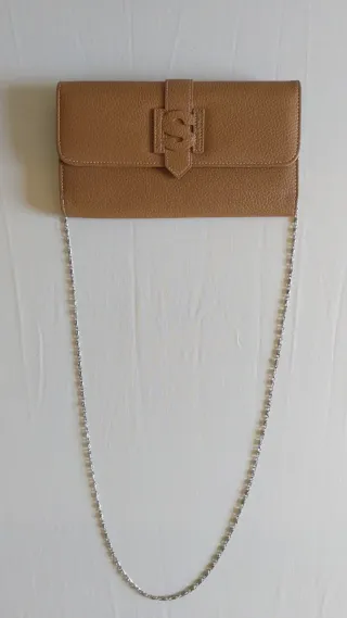 Monedero mujer piel marrón con cierre