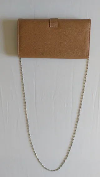 Monedero mujer piel marrón con cierre