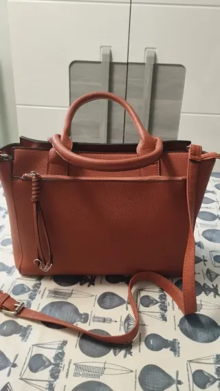 Bolso de mano mujer marrón/naranja