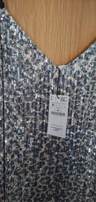 Vestido fiesta lentejuelas estampado suave print