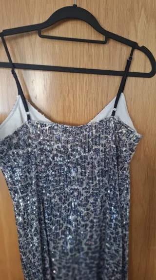 Vestido fiesta lentejuelas estampado suave print