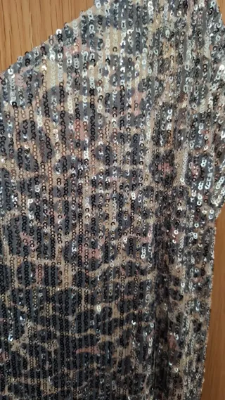 Vestido fiesta lentejuelas estampado suave print