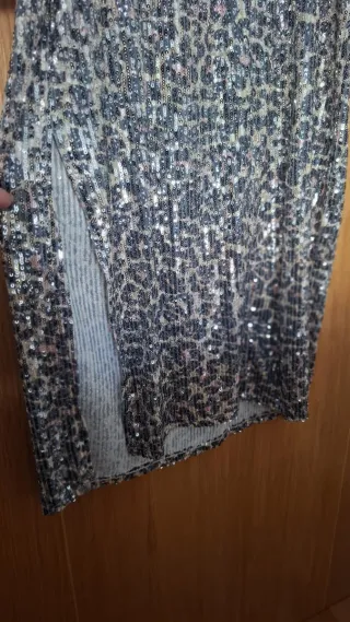 Vestido fiesta lentejuelas estampado suave print