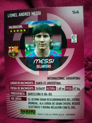 Carta Messi 2006/07 Megacracks