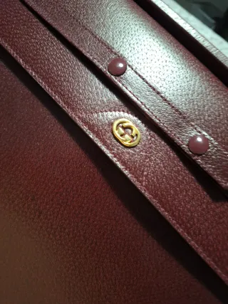 Valigetta Vintage Gucci Dorato e Bordeaux