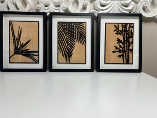 Set 3 Cuadros Pirograbados Madera