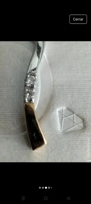 Colgante Oro 18k con 2 Brillantes Certificado