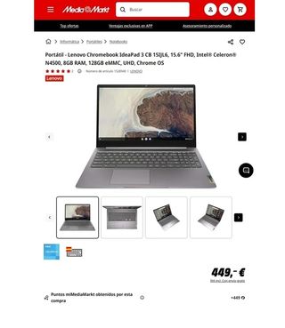CHOLLAZO Chromebook Lenovo Ideapad 3 ¡Como nuevo!