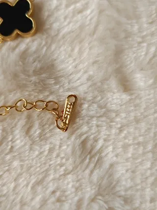 Pulsera trébol negra acero inoxidable