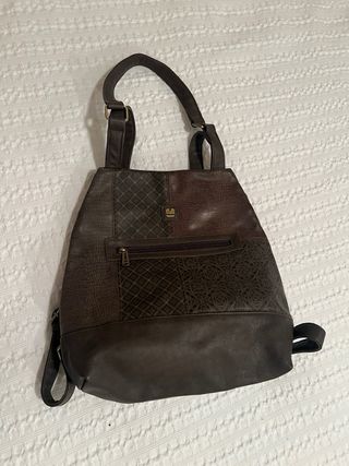 Bolso Mochila Gabol Marrón antirrobo