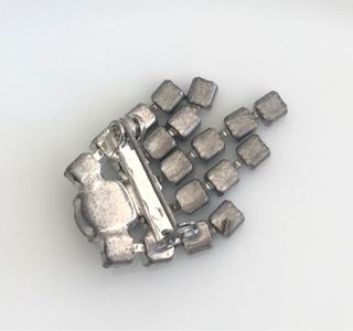 vintage rhinestone tassel brooch from the 1940s