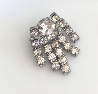 vintage rhinestone tassel brooch from the 1940s