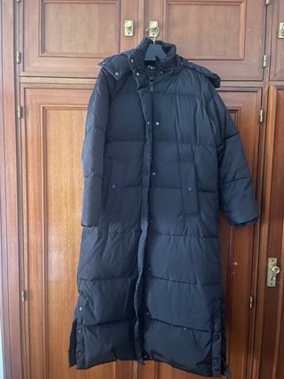 Abrigo largo acolchado Zara negro