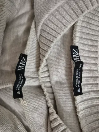 Conjunto Zara beige jersey y pantalón