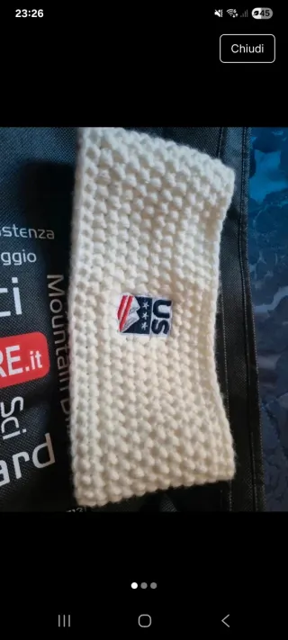 Fascia capelli unisex Kappa USA bianca