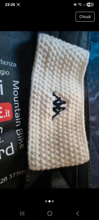 Fascia capelli unisex Kappa USA bianca