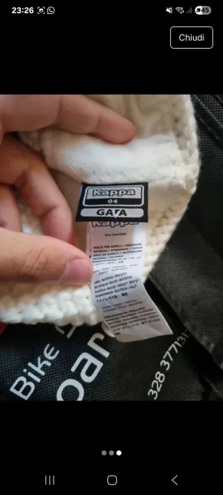 Fascia capelli unisex Kappa USA bianca