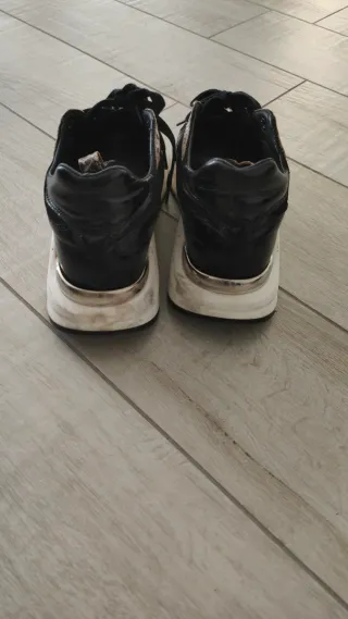 Sneakers donna nere con stampa pitone tg 40