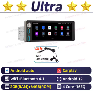 Radio Coche 1 DIN Android Auto CarPlay
