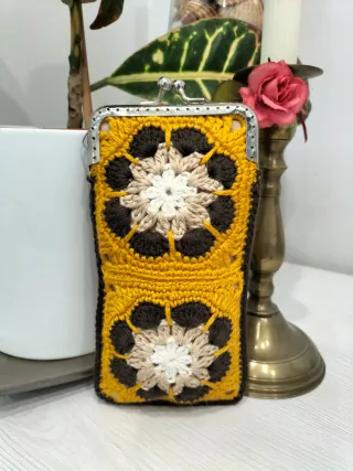 Funda gafas de ganchillo con cierre de boquilla