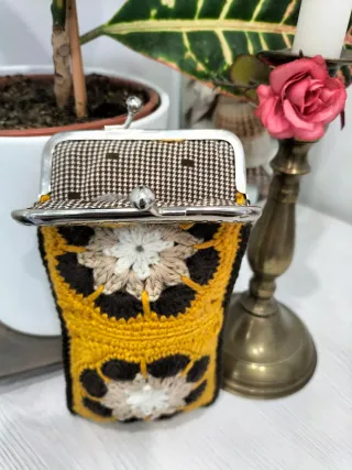 Funda gafas de ganchillo con cierre de boquilla