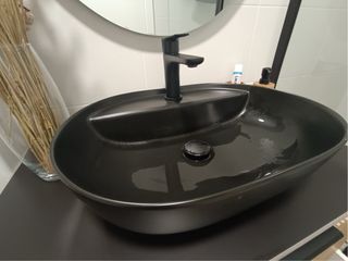 Lavabo de porcelana negro