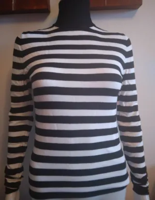 Jersey Zara Rayas Blanco y Negro