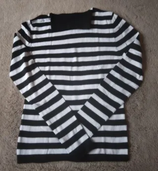 Jersey Zara Rayas Blanco y Negro