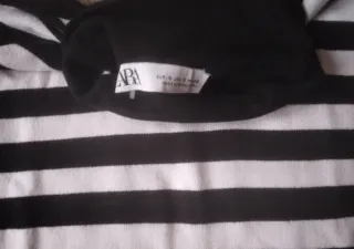 Jersey Zara Rayas Blanco y Negro