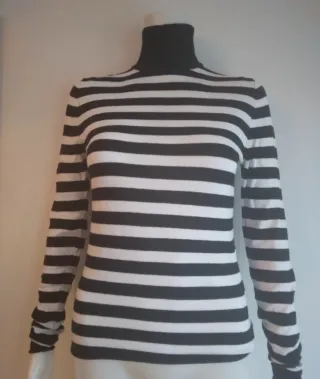 Jersey Zara Rayas Blanco y Negro