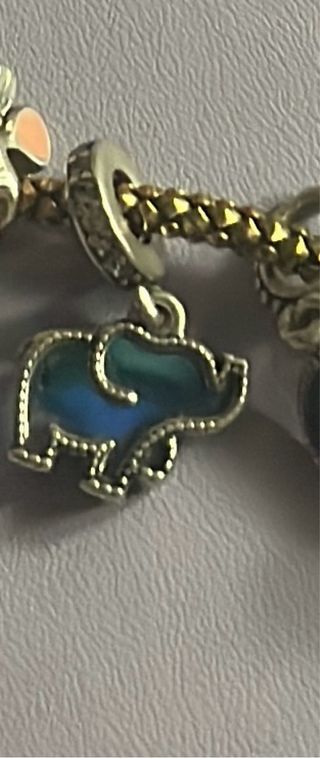 Pandora Charm Colgante Elefante Azul/Morado