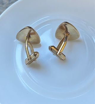 Gemelos Triangulares Madre Perla Dorados