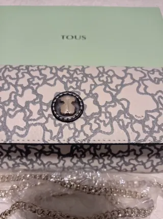 Bolso Cartera Tous Blanco y Gris