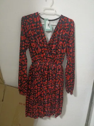 Vestido bata terciopelo estampado