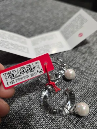 Pendientes Majorica Perla y Aro Transparente