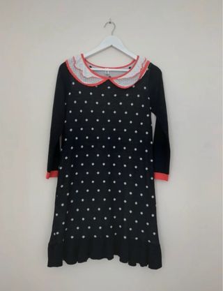 Vestido Kling Negro Lunares Blancos