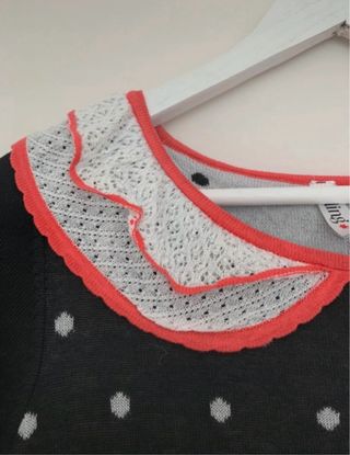 Vestido Kling Negro Lunares Blancos