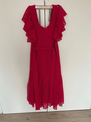 Vestido midi rosa de Zara