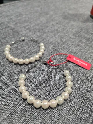 Pendientes Aro Majorica Perlas Blancas